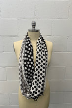 Load image into Gallery viewer, Spotty Black and White Scarf

