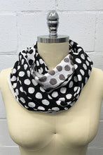 Load image into Gallery viewer, Spotty Black and White Scarf
